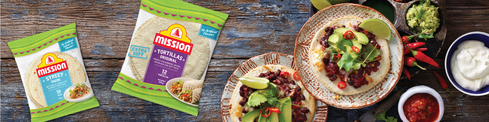 Mission Website Banner Products Page Mexican 1600X400px Tortillas
