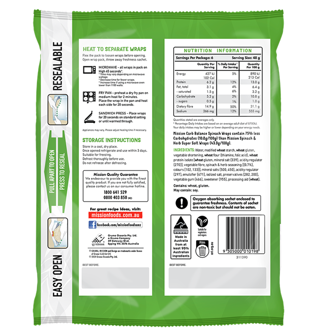 Mission Carb Balance Spinach Render Back 2024