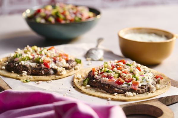 Greek Lamb Smashed Tacos
