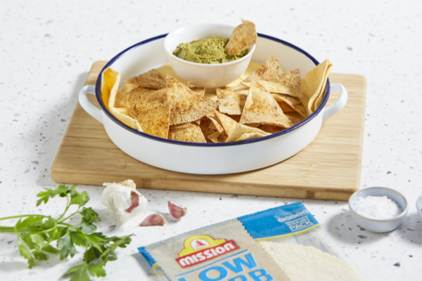 Roasted Vegetable Dips and Baked Crisps