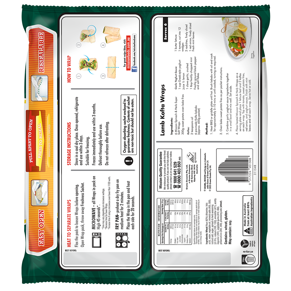 Mission Supersoft Wraps Spinach&Herbs Render 2025 Back