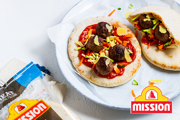 Italian Meatball Pitas