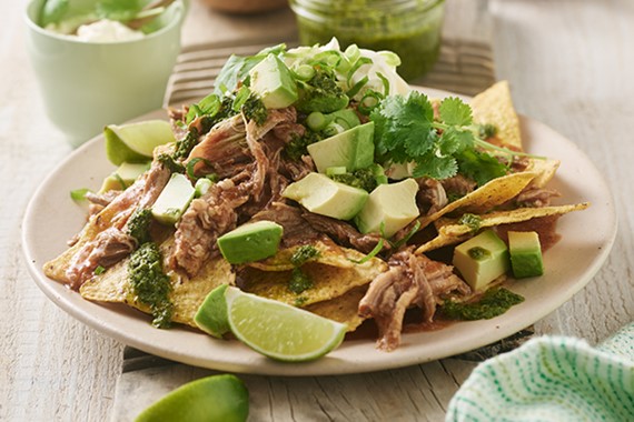 Pulled Pork Nachos with Salsa Verde
