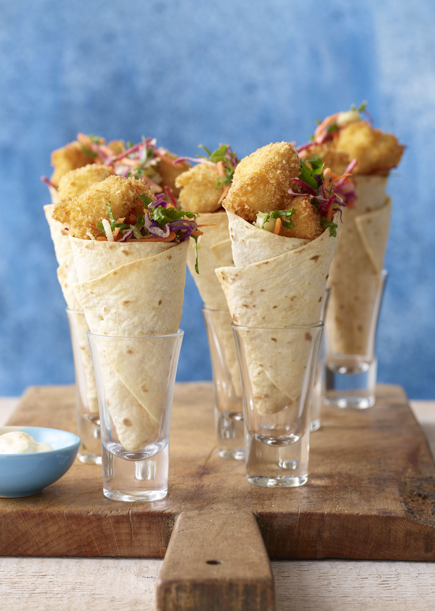 Popcorn Chicken with Aioli Slaw