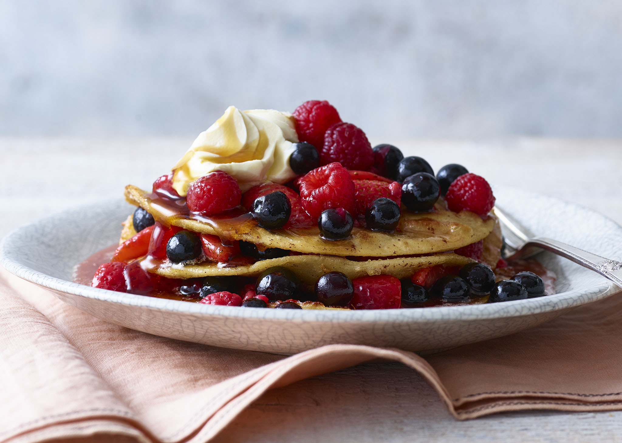 Soft & Fluffy French Toast with Wild Berries