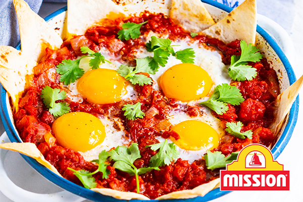 Shakshuka with Roasted Garlic Wraps