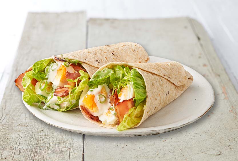Egg, Bacon & Lettuce Wraps