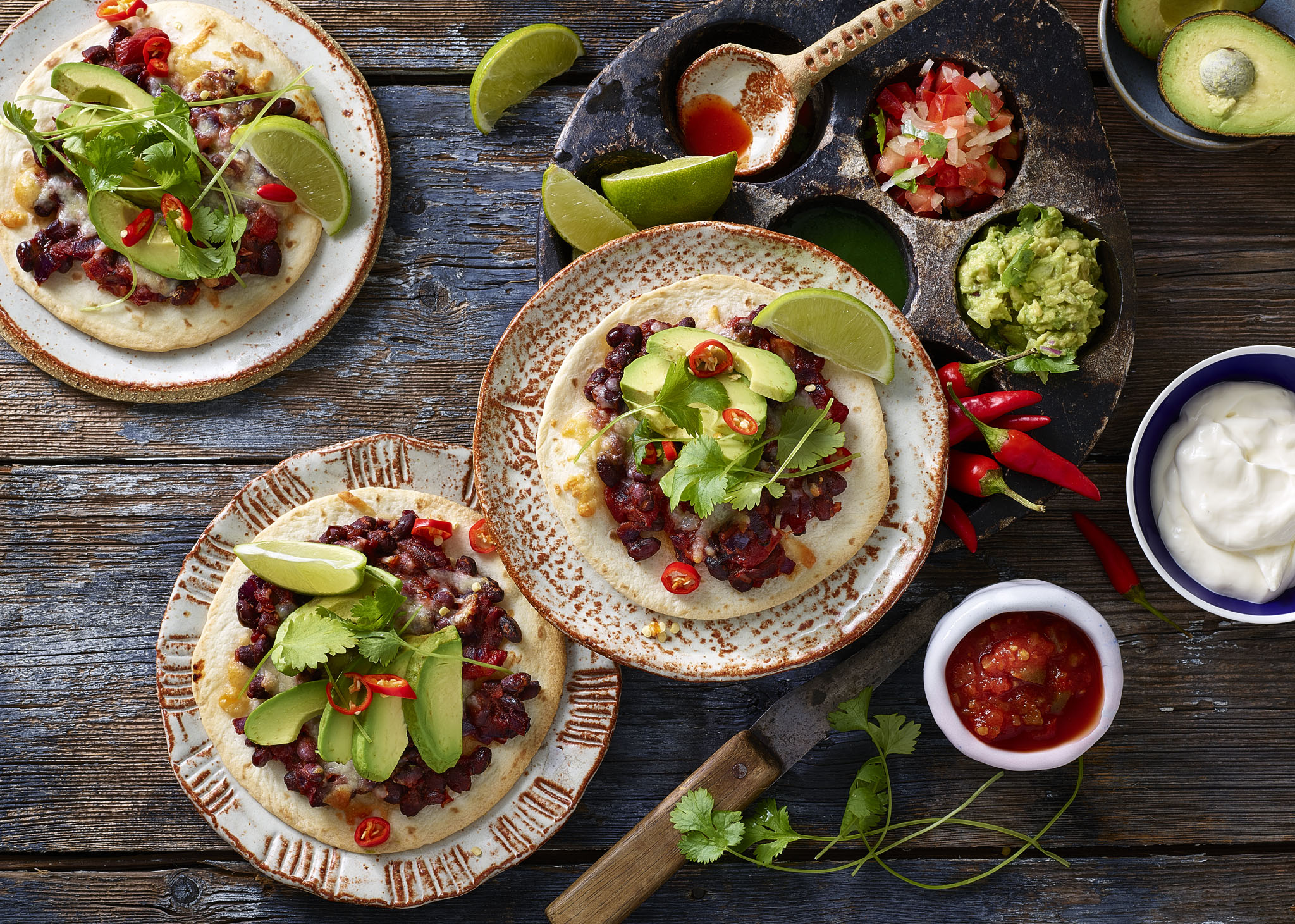 Baked Black Bean Tostadas