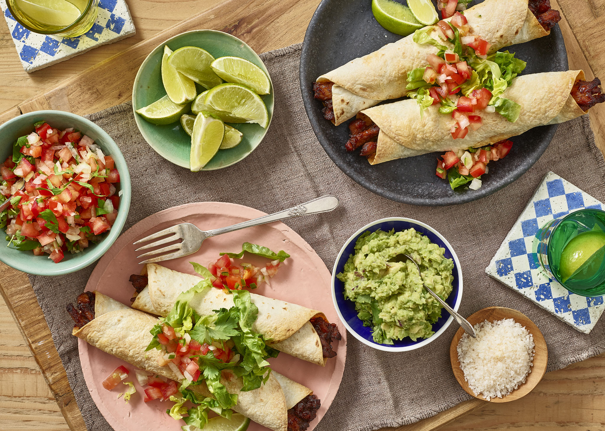 Chicken Flautas with Pico de Gallo & Guacamole